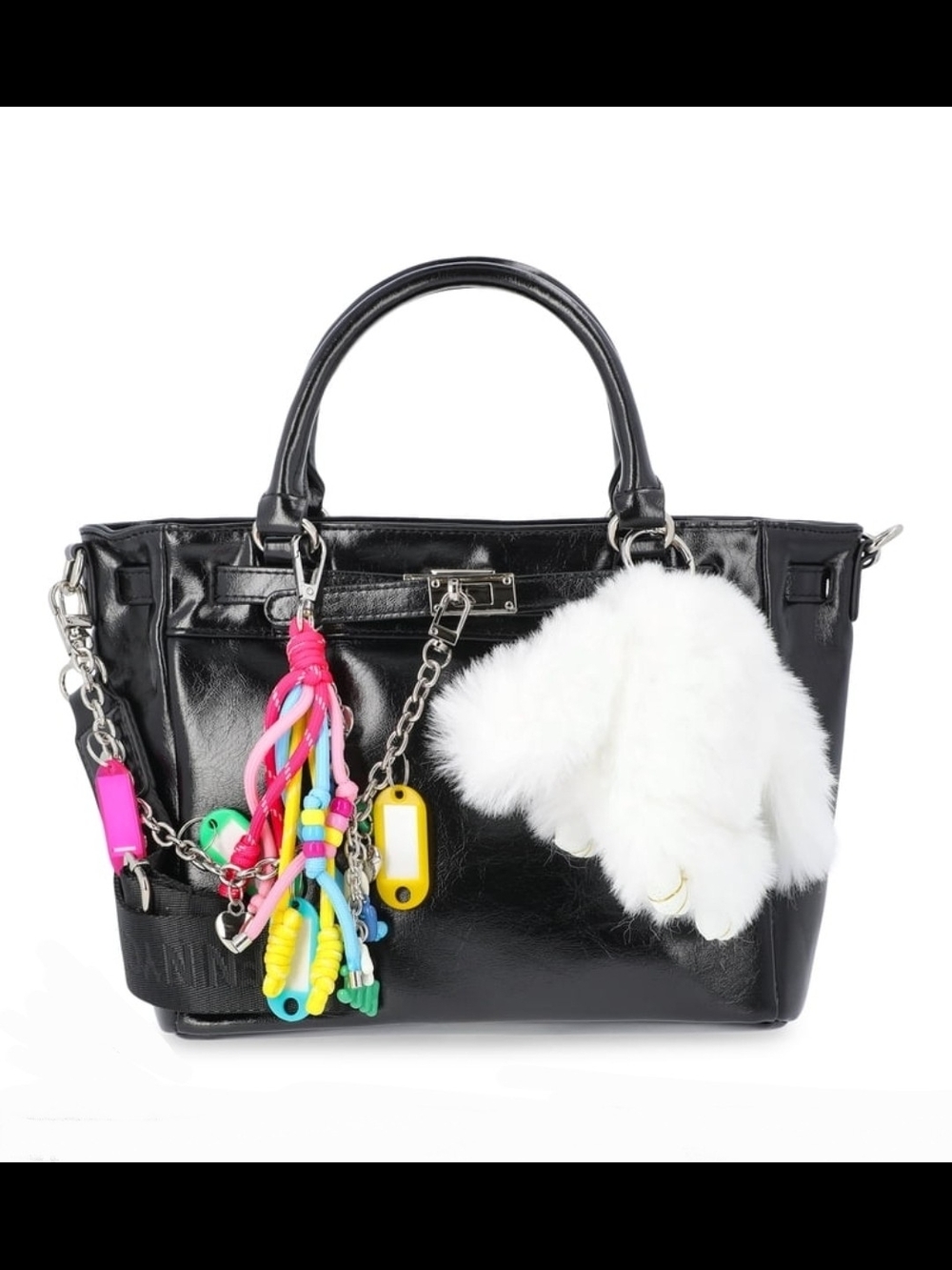 Madden NYC Women's Top Handle Satchel In Black NWT